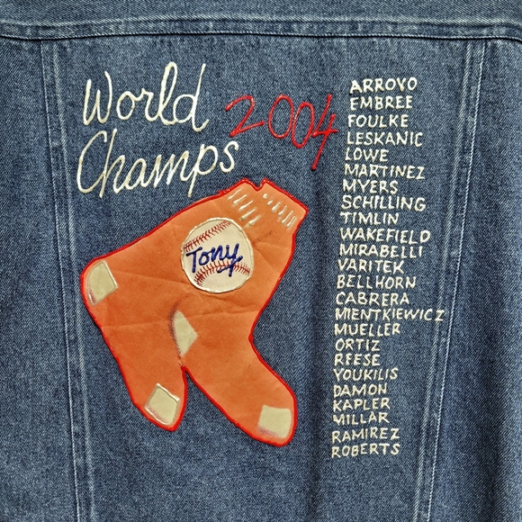 One Of A Kind Vintage Boston Red Sox Denim Jacket - Picture 4 of 5